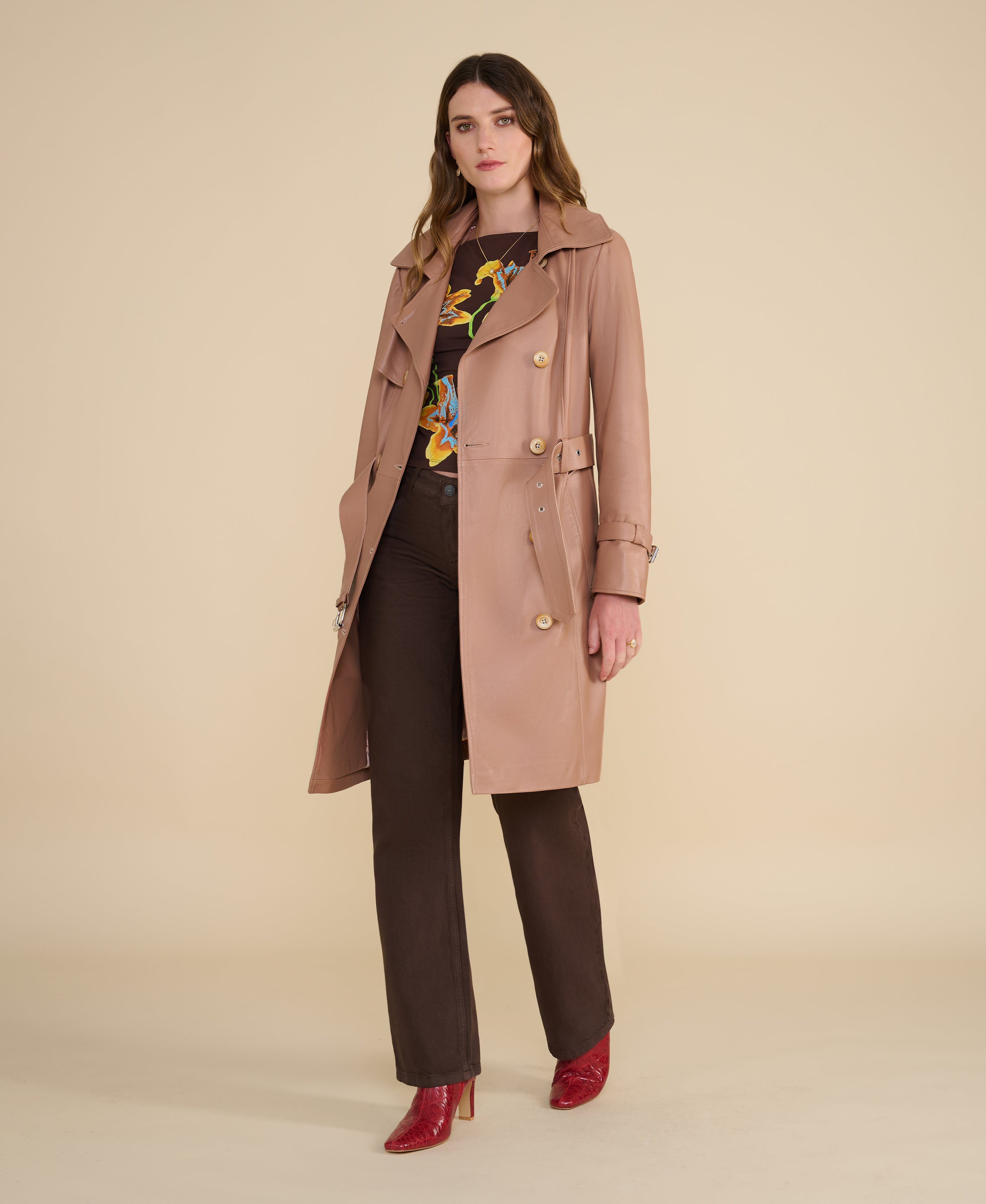 Soho Leather Trench Coat