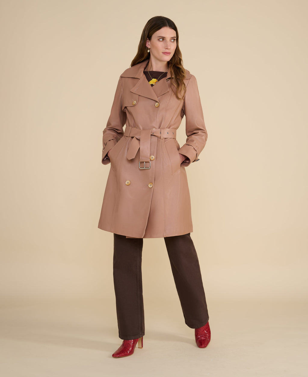 Soho Leather Trench Coat