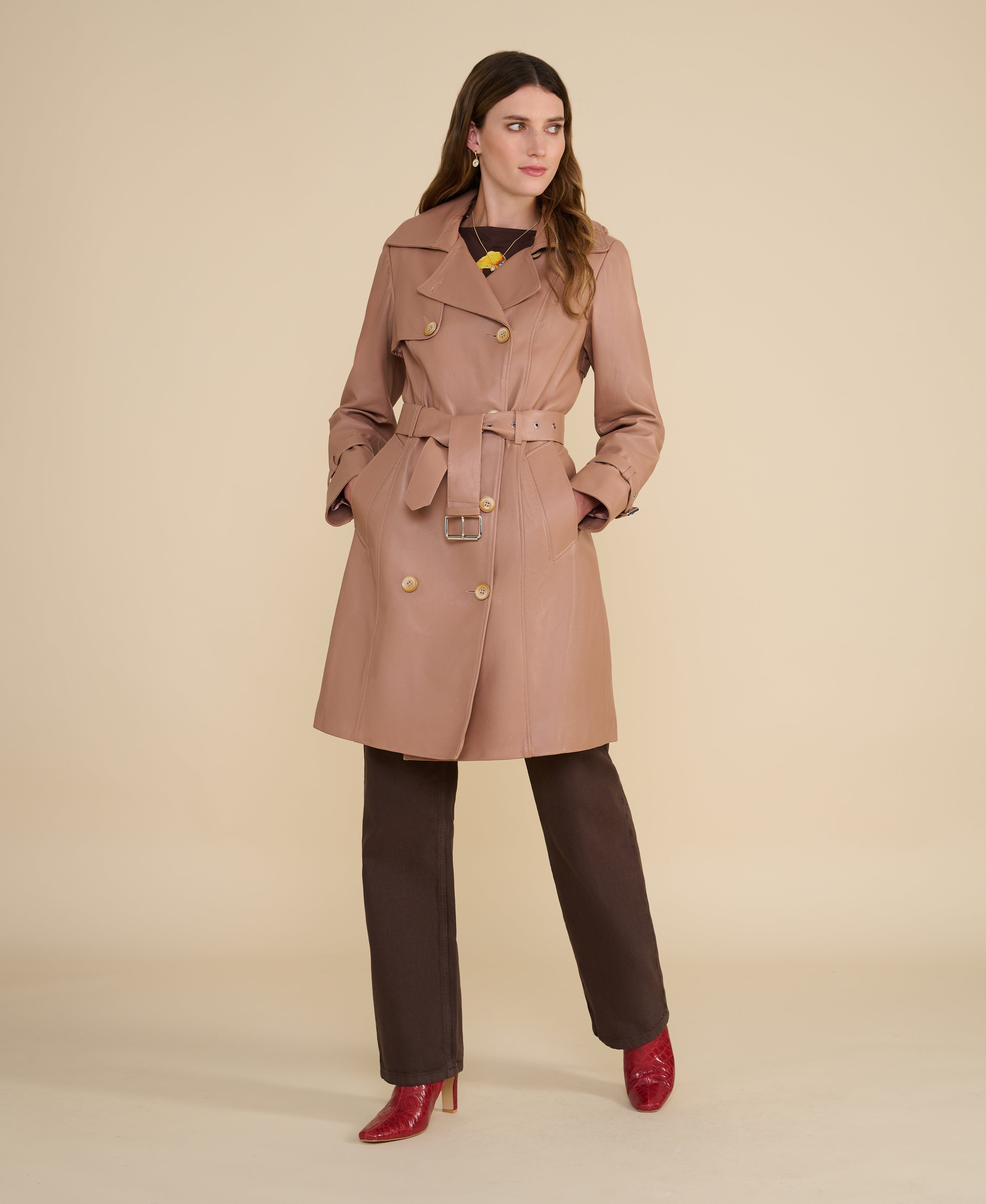 Soho Leather Trench Coat