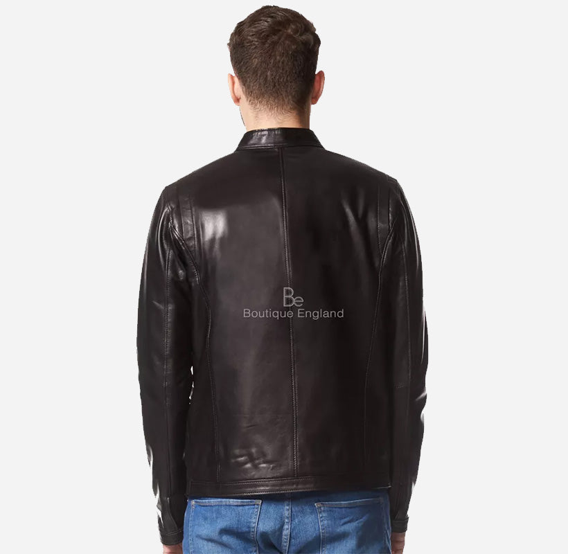 CORWIN Biker Leather Jacket for Men in Black and Brown