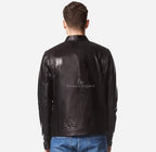 CORWIN Biker Leather Jacket for Men in Black and Brown