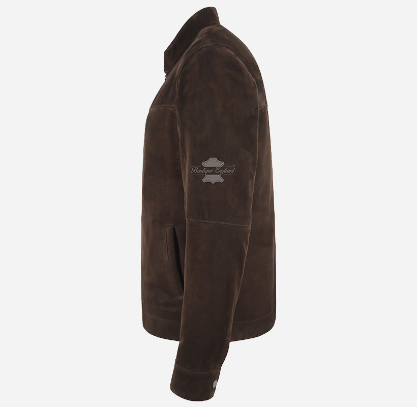 KREED Men’s Racer Style Premium Goat Suede Jacket