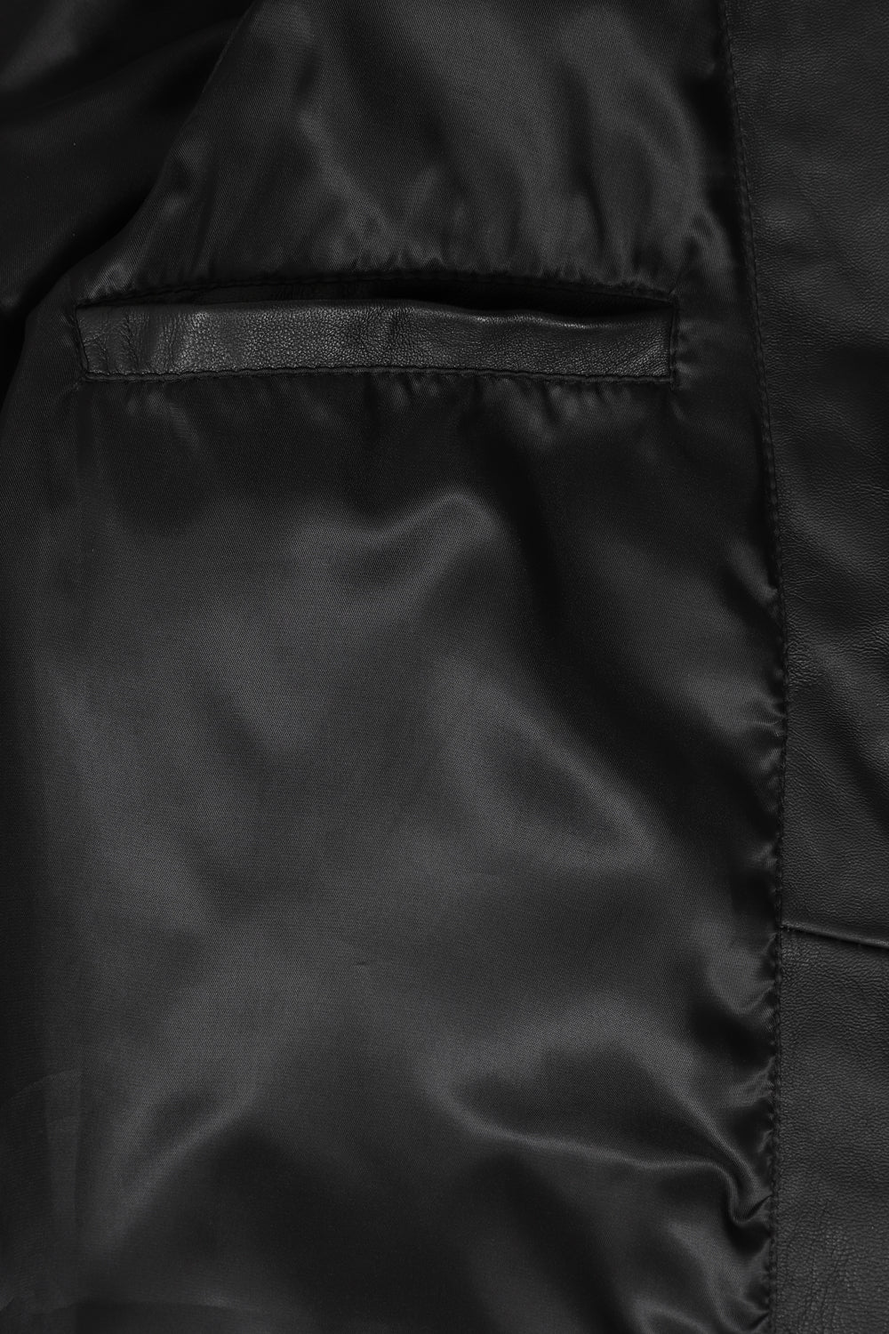 Luxury Nappa Leather Blazer Jacket - Women's Hip Length Black
