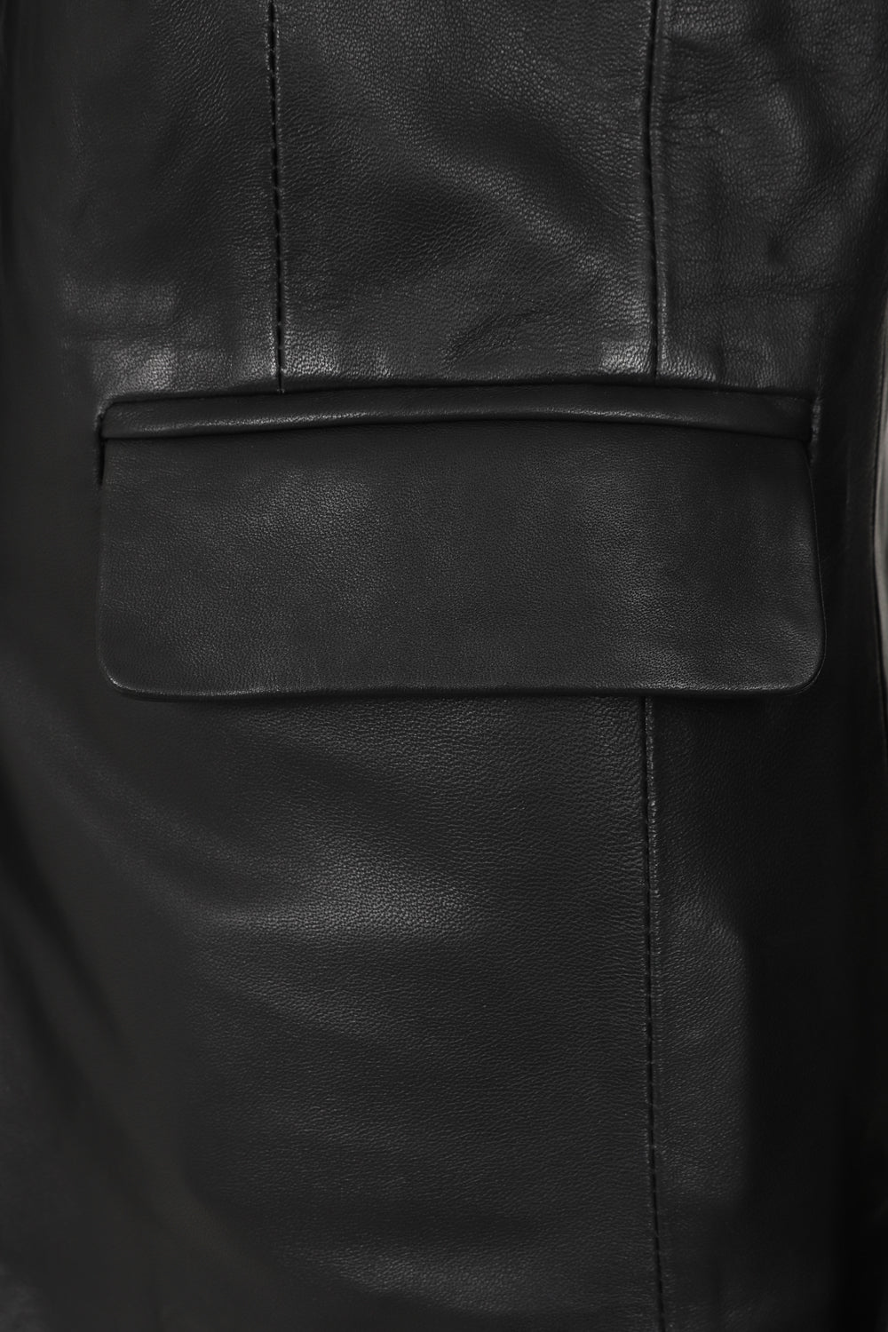 KAREN Nappa Leather Blazer Jacket - Women's Black Hip Length