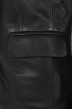 KAREN Nappa Leather Blazer Jacket - Women's Black Hip Length