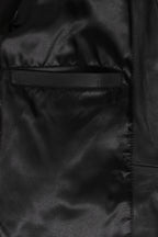 KAREN Nappa Leather Blazer Jacket - Women's Black Hip Length