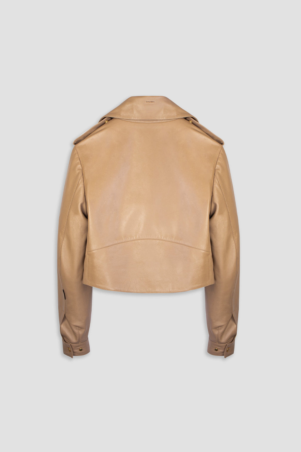 Cropped Blouson Sand Leather Jacket