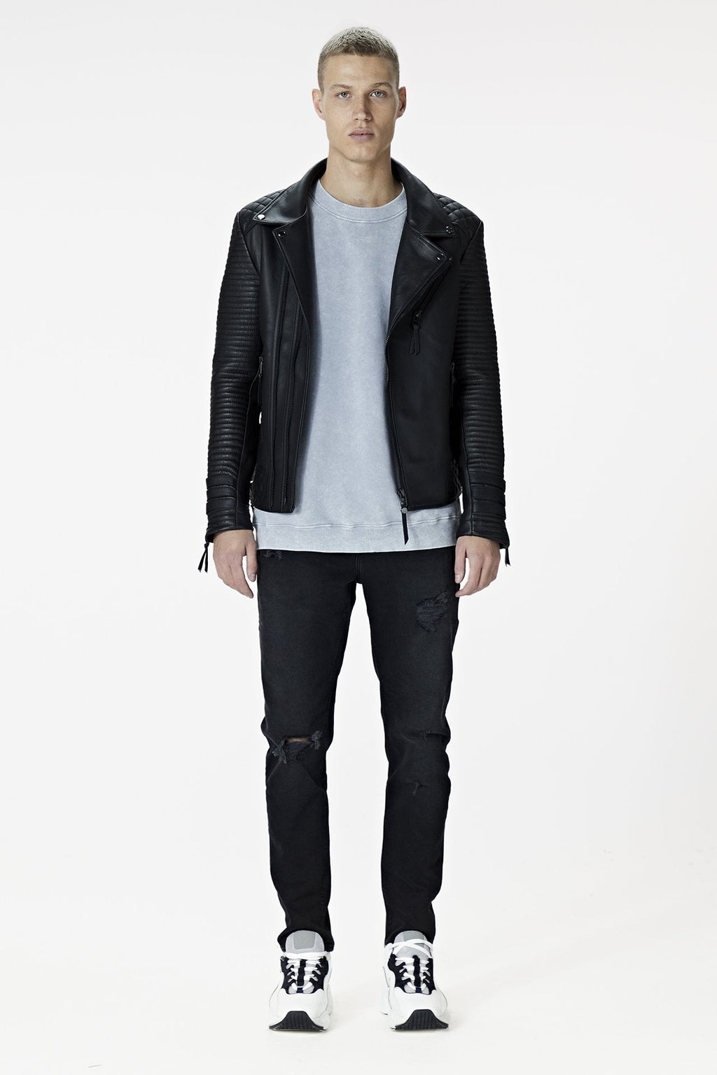 Alexander 2.0 Gun Metal Hardware Leather Jacket Tall