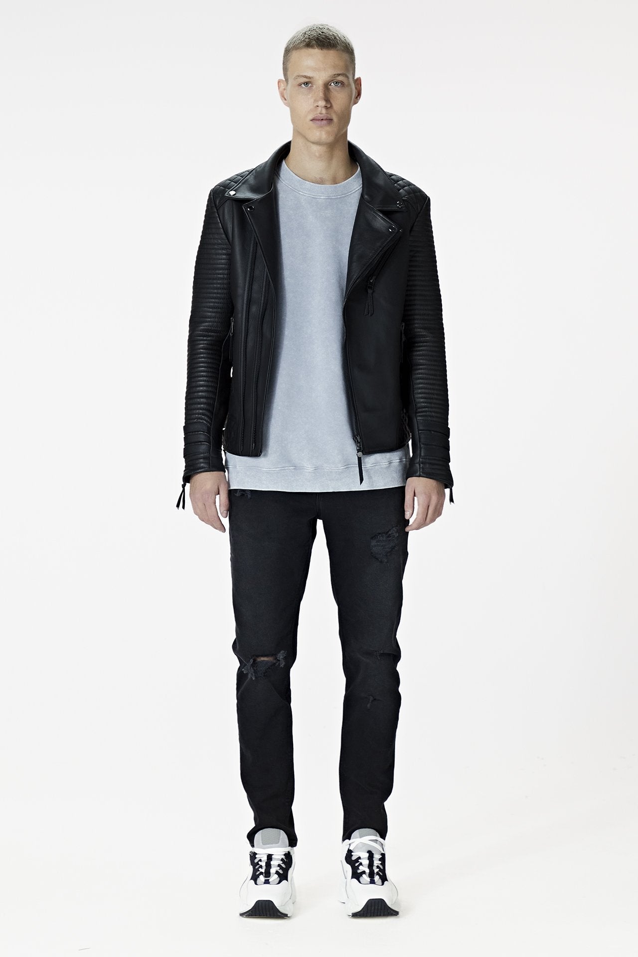Alexander 2.0 Gun Metal Hardware Leather Jacket Tall
