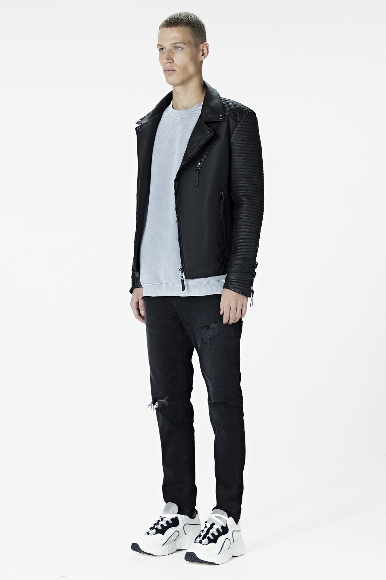 Alexander 2.0 Gun Metal Hardware Leather Jacket Tall