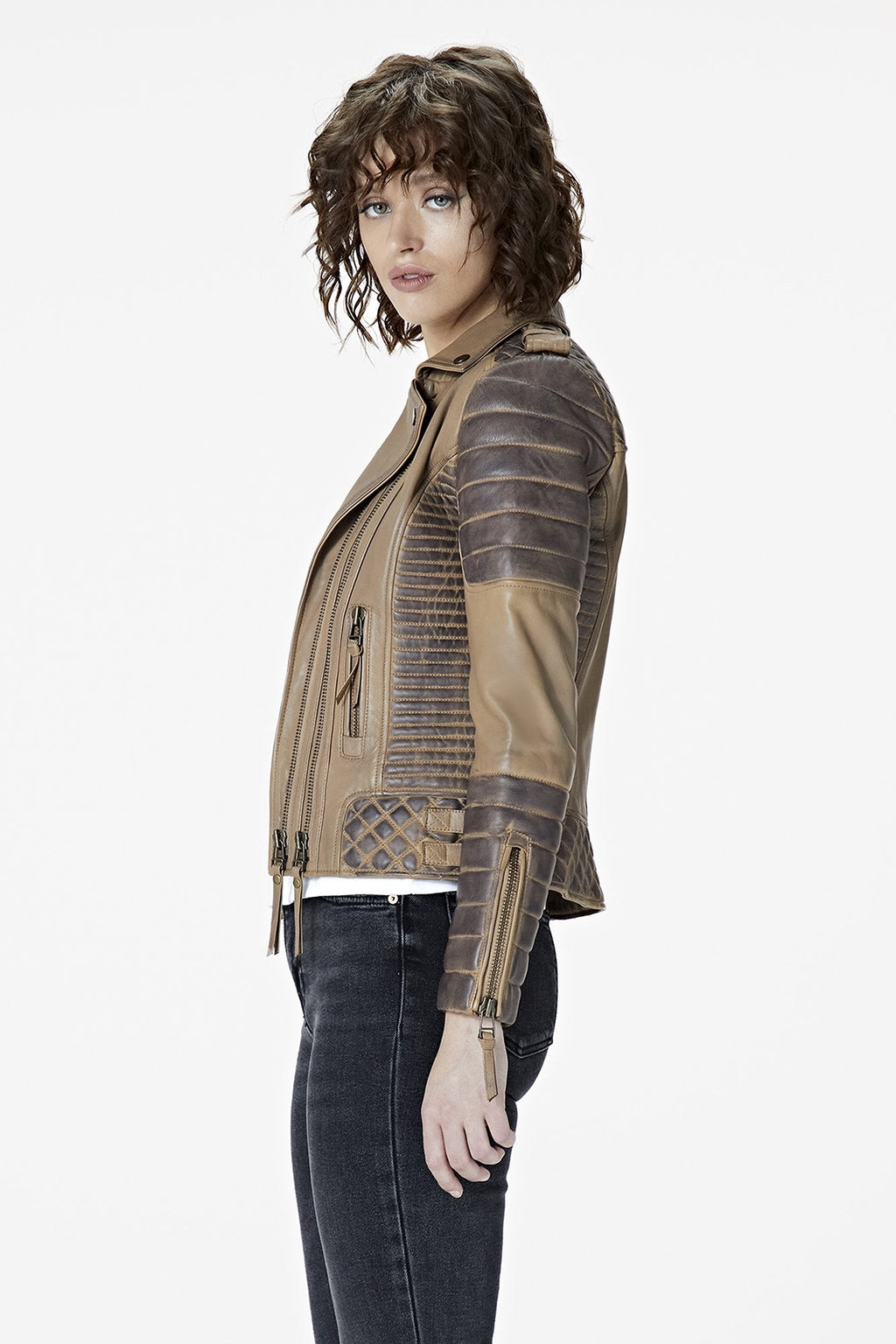 Kay Michaels 2.0 Tall: Desert Leather Jacket (Woman)