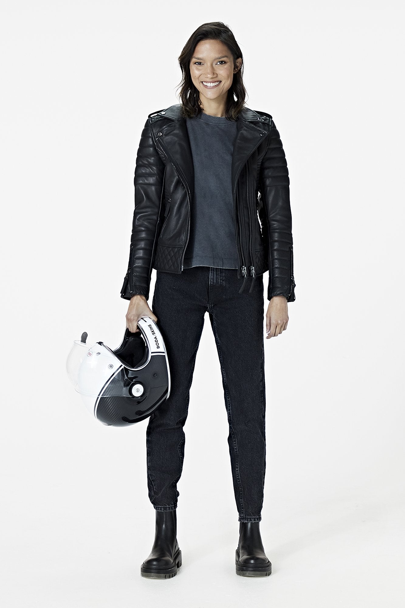 Kay Michaels: Biker Protection Leather Jacket (Woman)