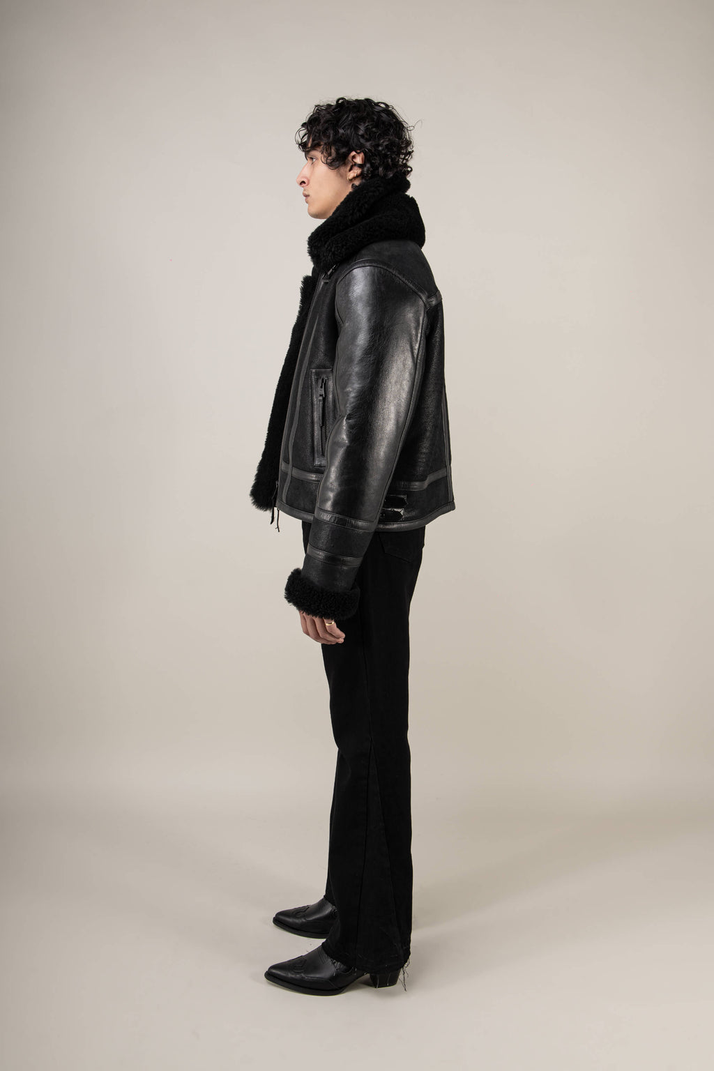 Bronx: Noir Shearling Jacket (Man)