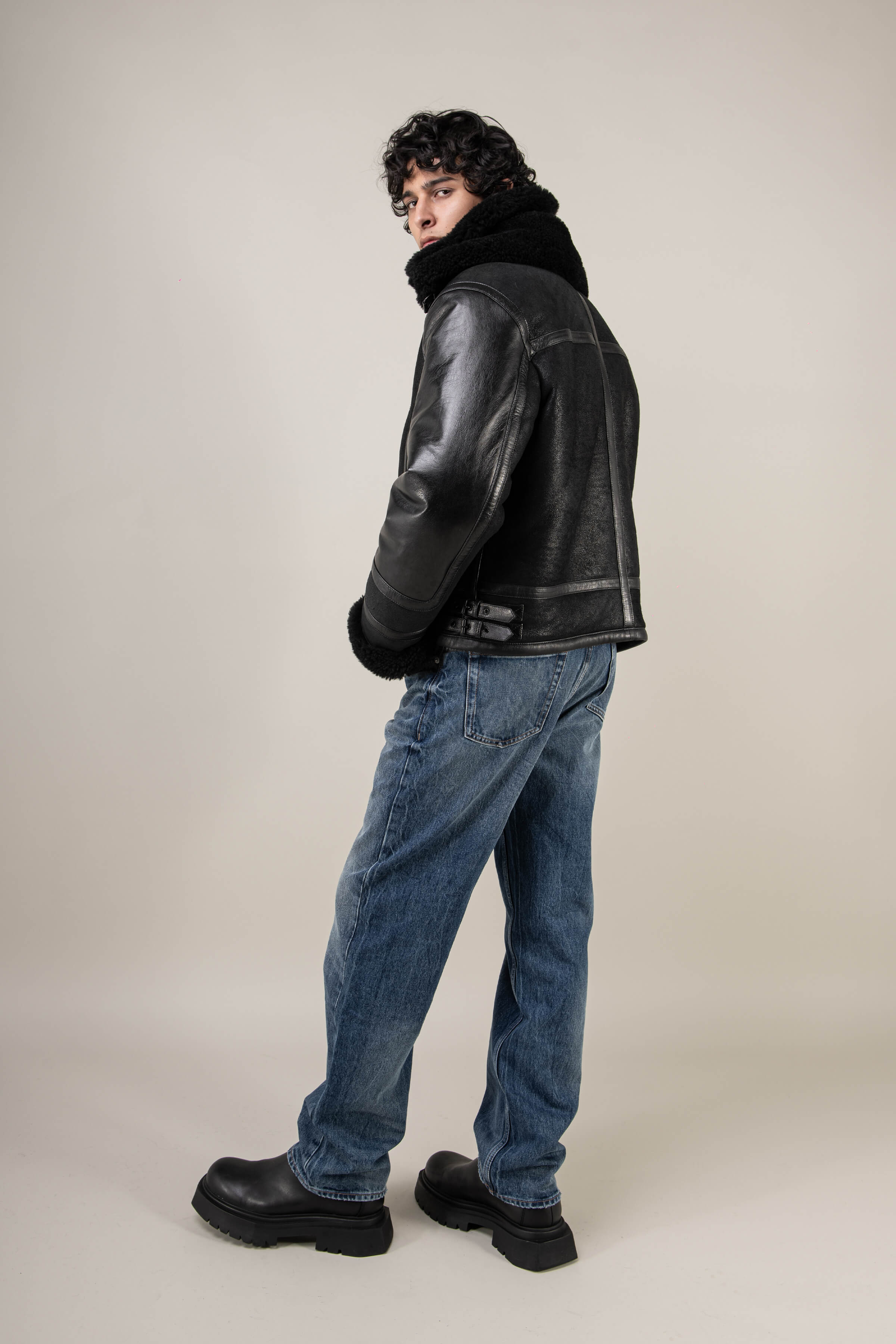 Bronx: Noir Shearling Jacket (Man)
