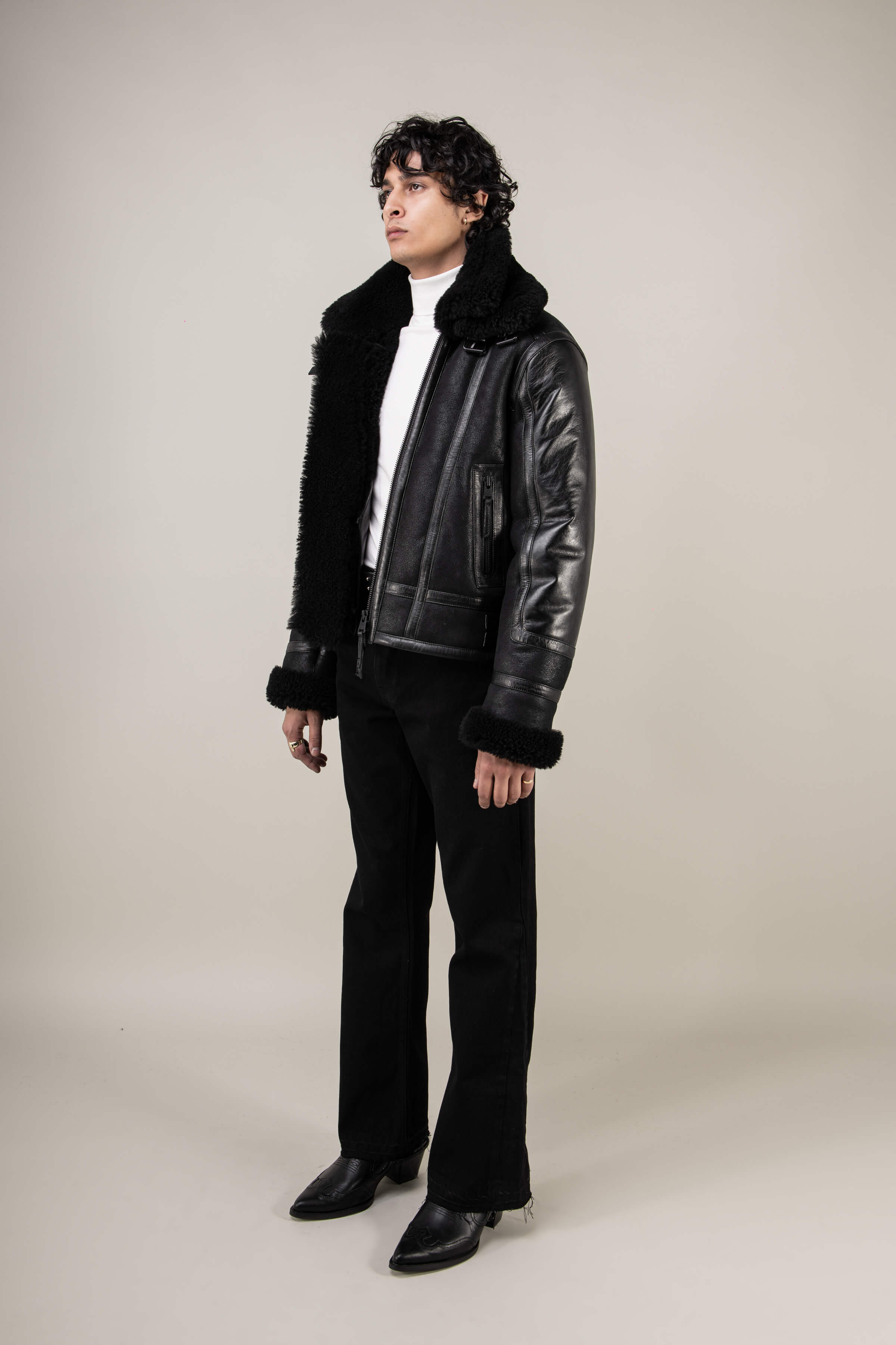 Bronx: Noir Shearling Jacket (Man)
