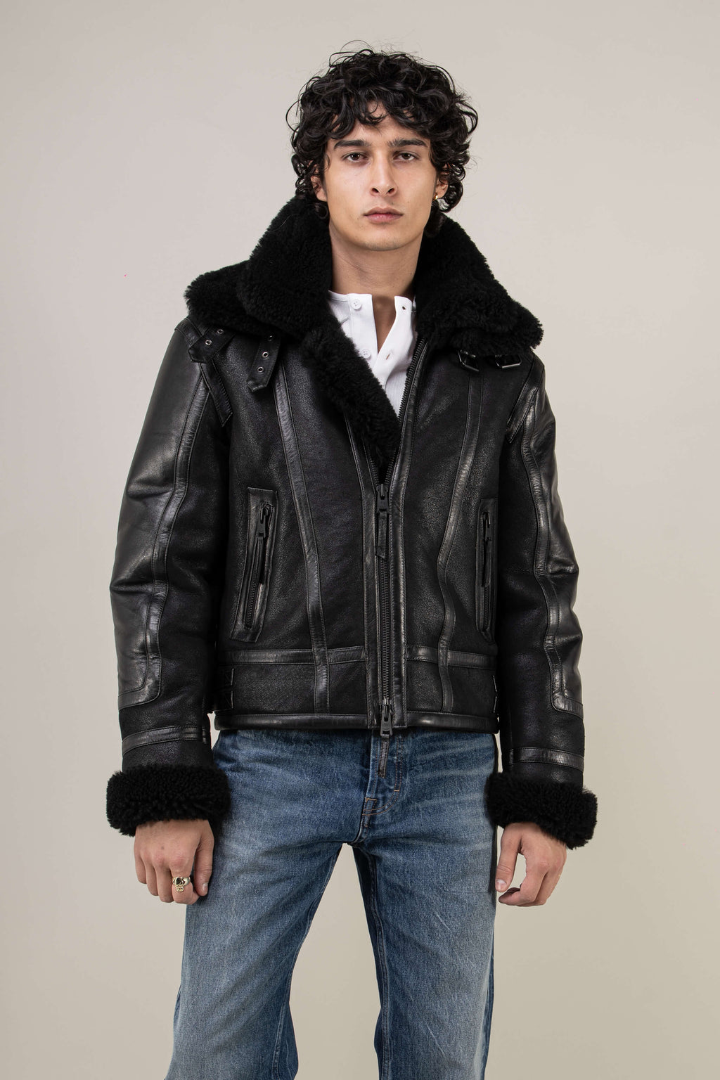 Bronx: Noir Shearling Jacket (Man)