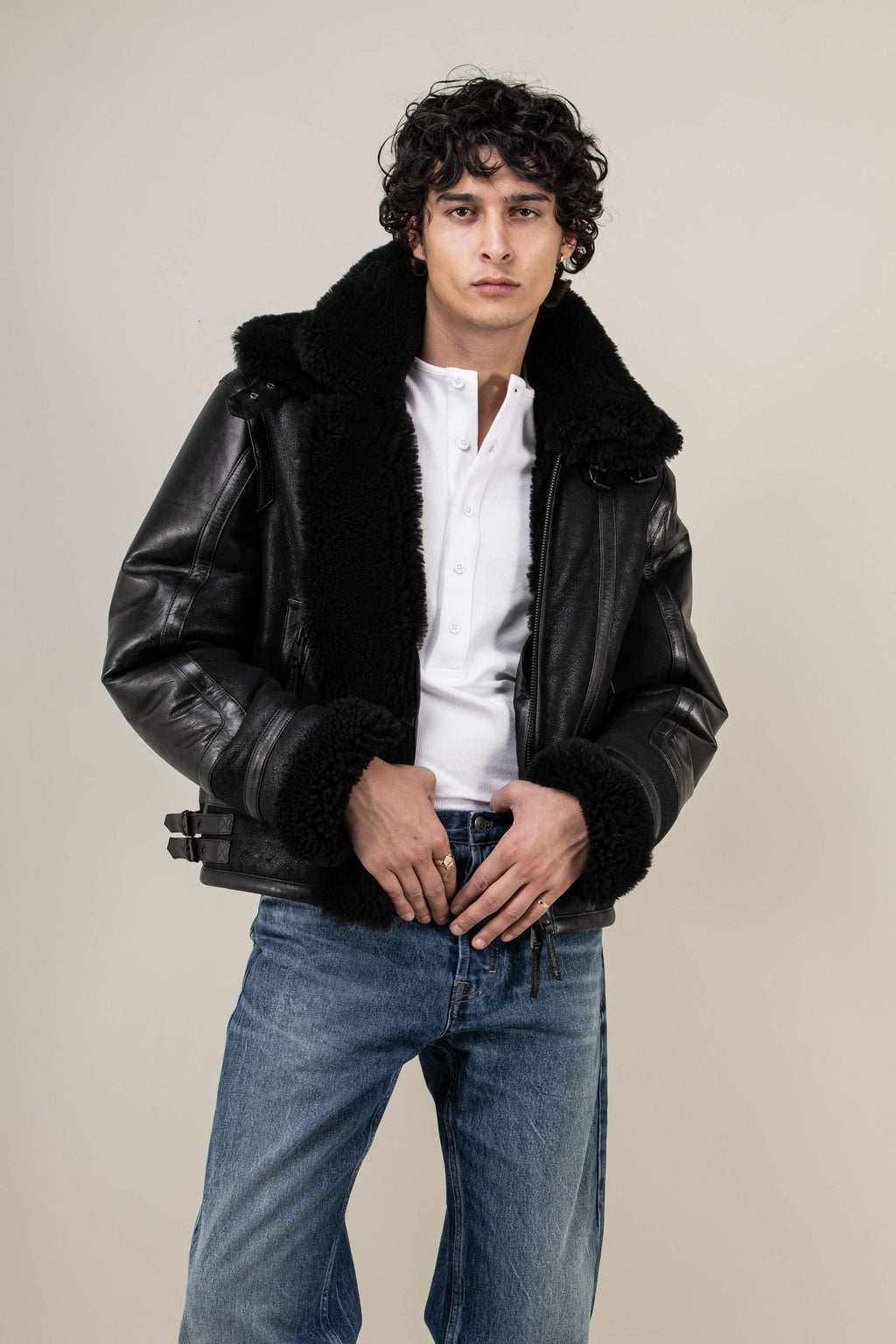 Bronx: Noir Shearling Jacket (Man)