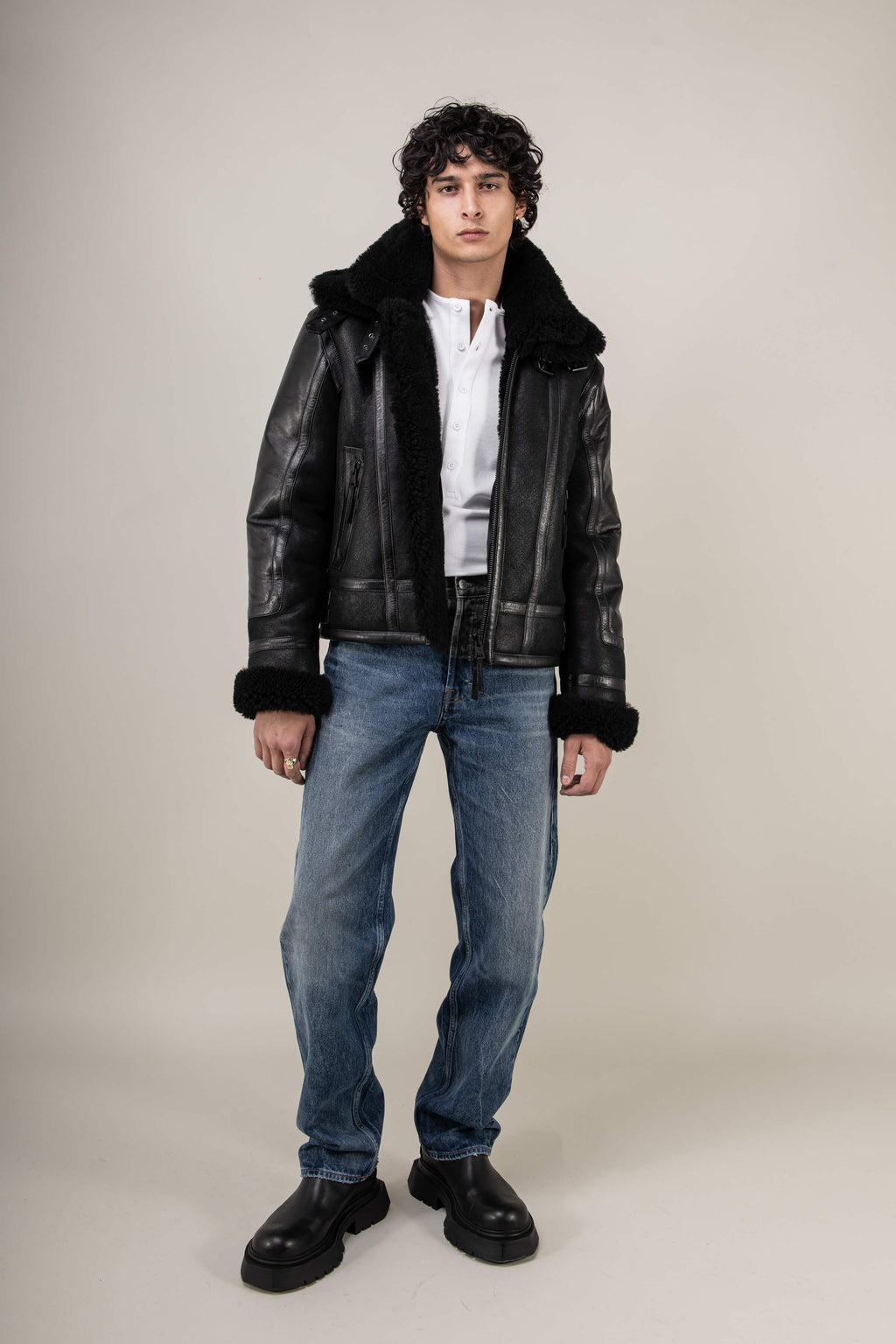 Bronx: Noir Shearling Jacket (Man)