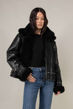 Bronx: Noir Shearling Jacket (Woman)