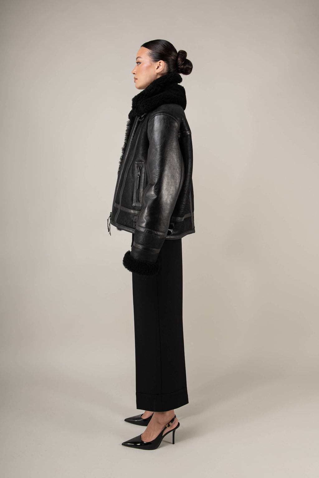 Bronx: Noir Shearling Jacket (Woman)