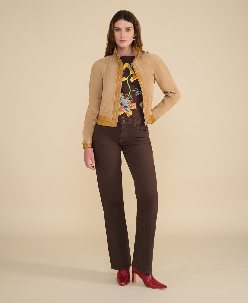 Harper Suede Studded Jacket