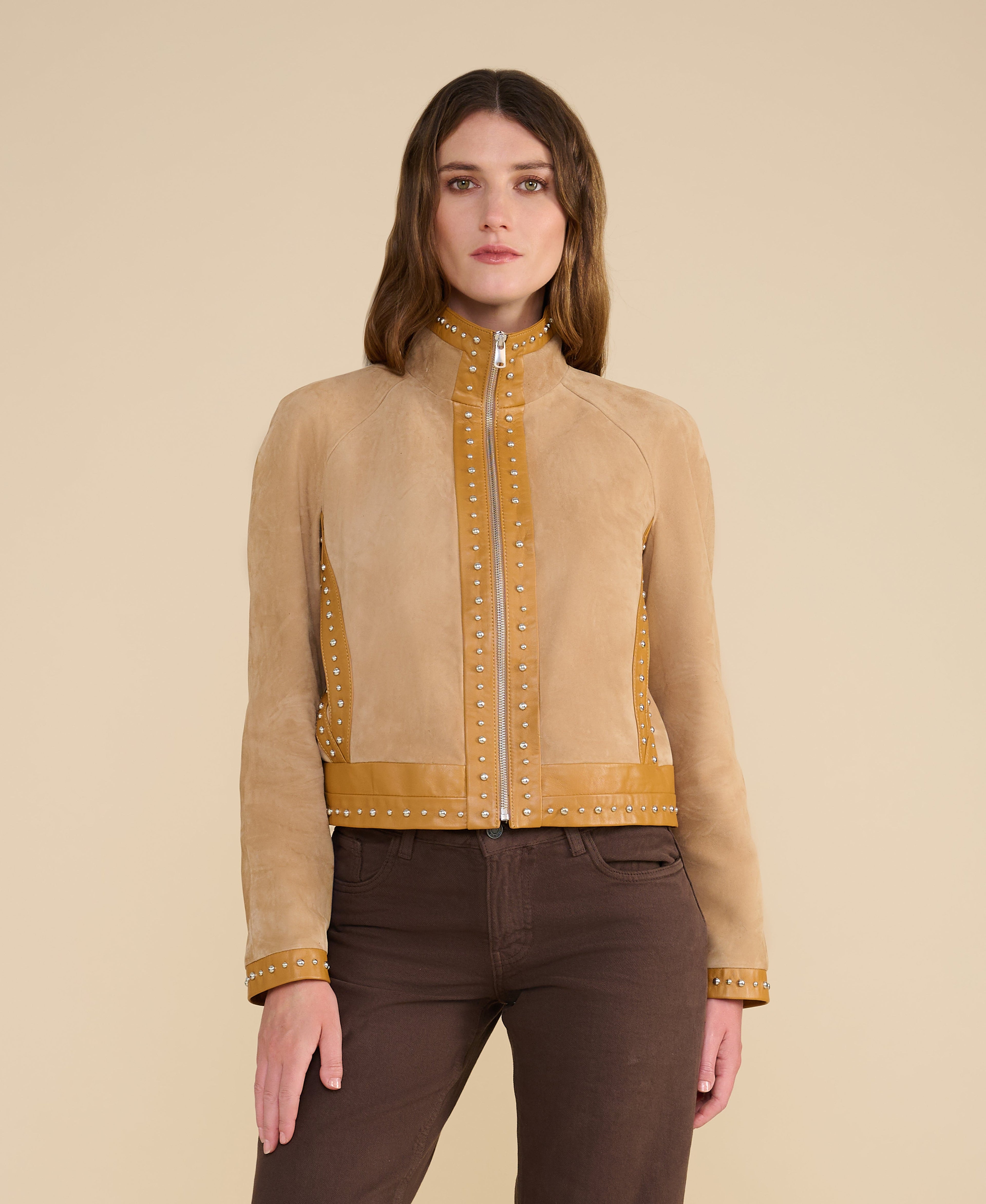 Harper Suede Studded Jacket