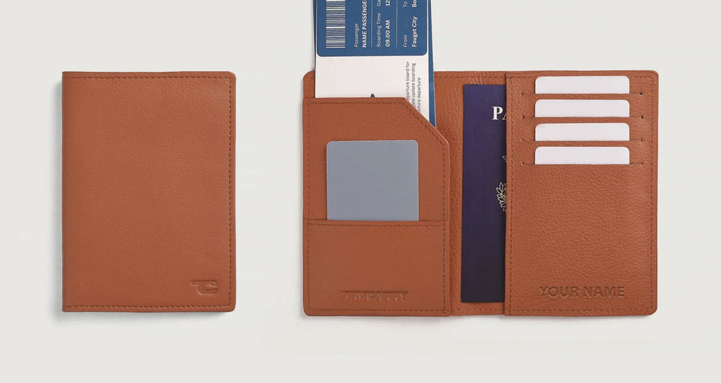 Personalized Travel Leather Wallet With Name/Initials Engraving - Add On