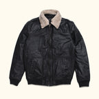 Maverick Leather Bomber Jacket | Vintage Black