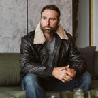 Maverick Leather Bomber Jacket | Vintage Black