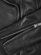 Women's Black Asymmetrical Real Leather Biker Style Jacket