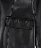 Vicenza Women's Black Two-Button Leather Blazer