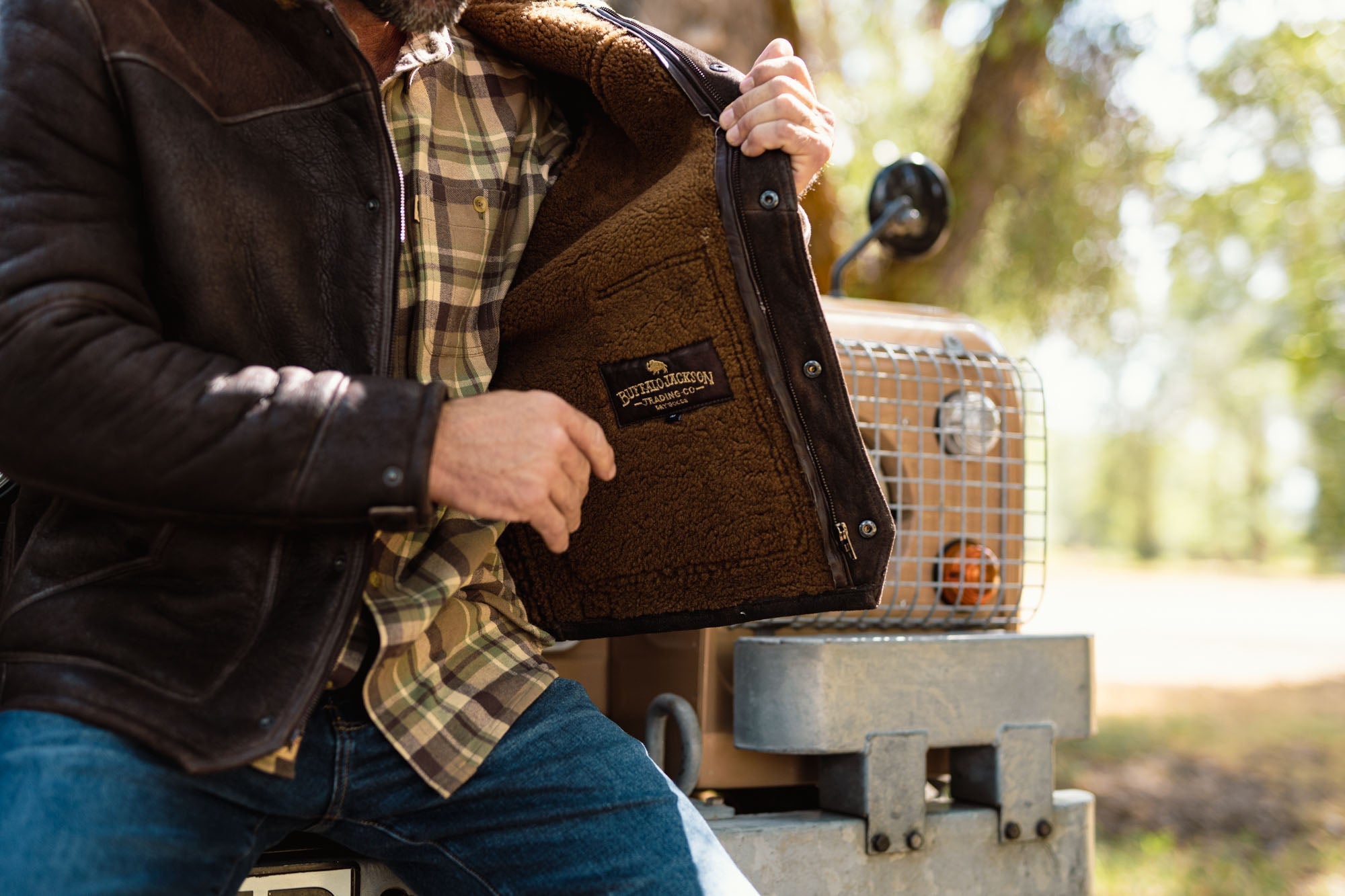 Jackson Shearling Leather Jacket | Brown