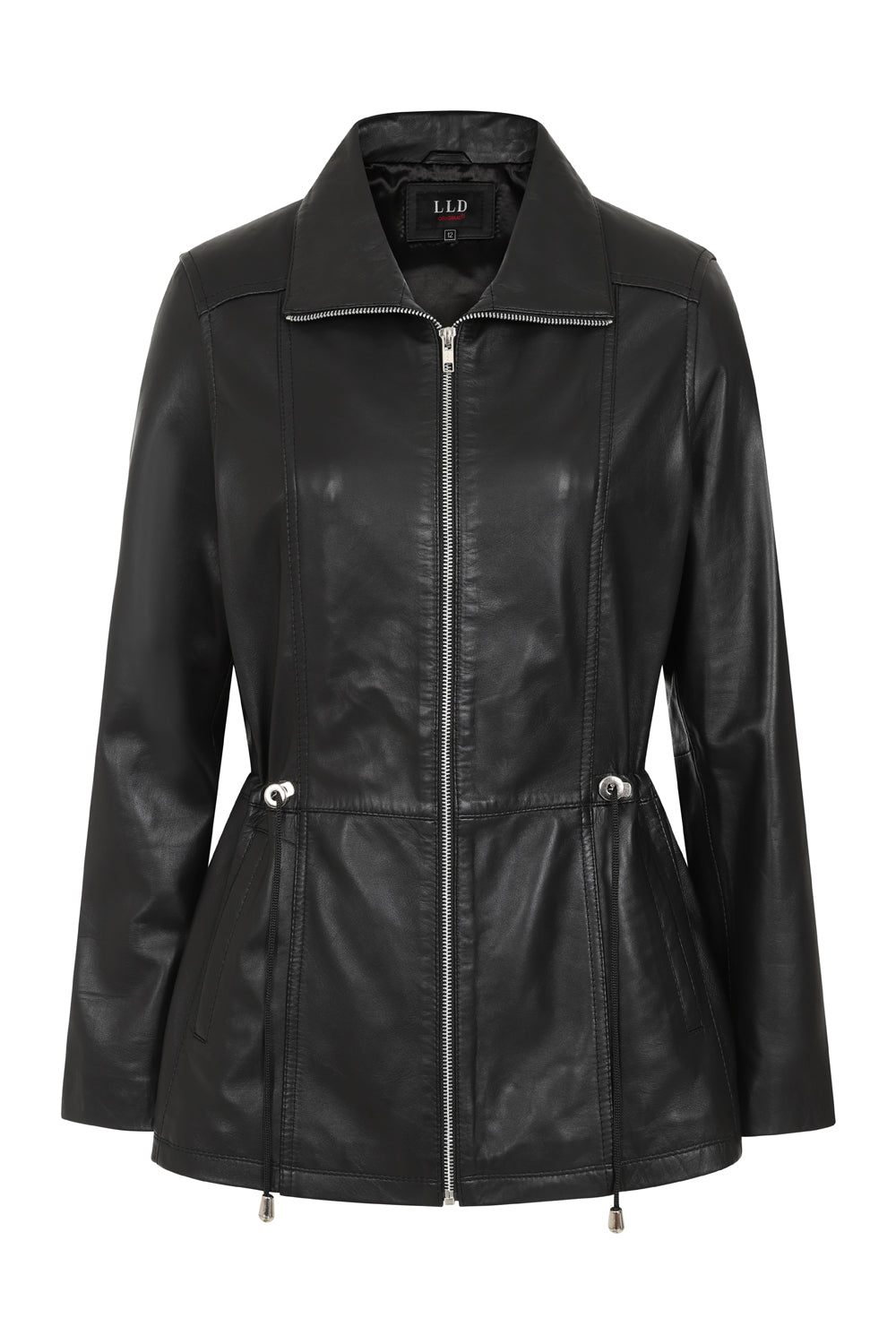 LLD Gracie Genuine Nappa Leather Jacket - Black Hip Length