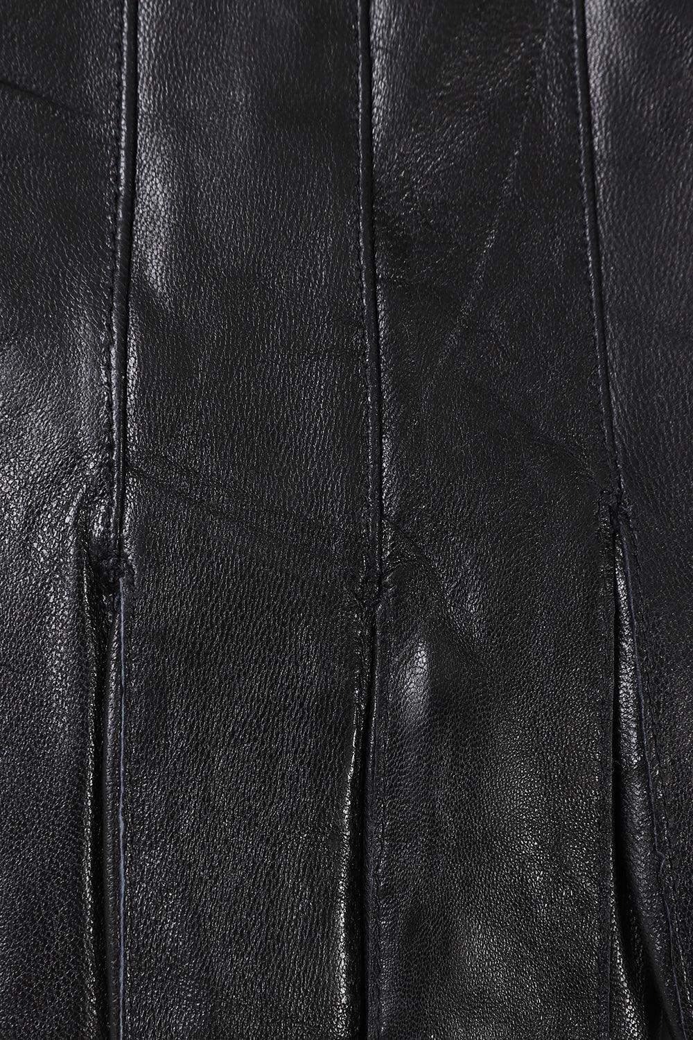 Men's Soft Nappa Leather Gloves Black - Warm Lined Size S-M