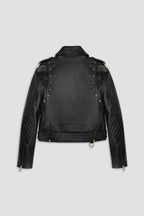 WOMENS BIKER LEATHER JACKET TALL