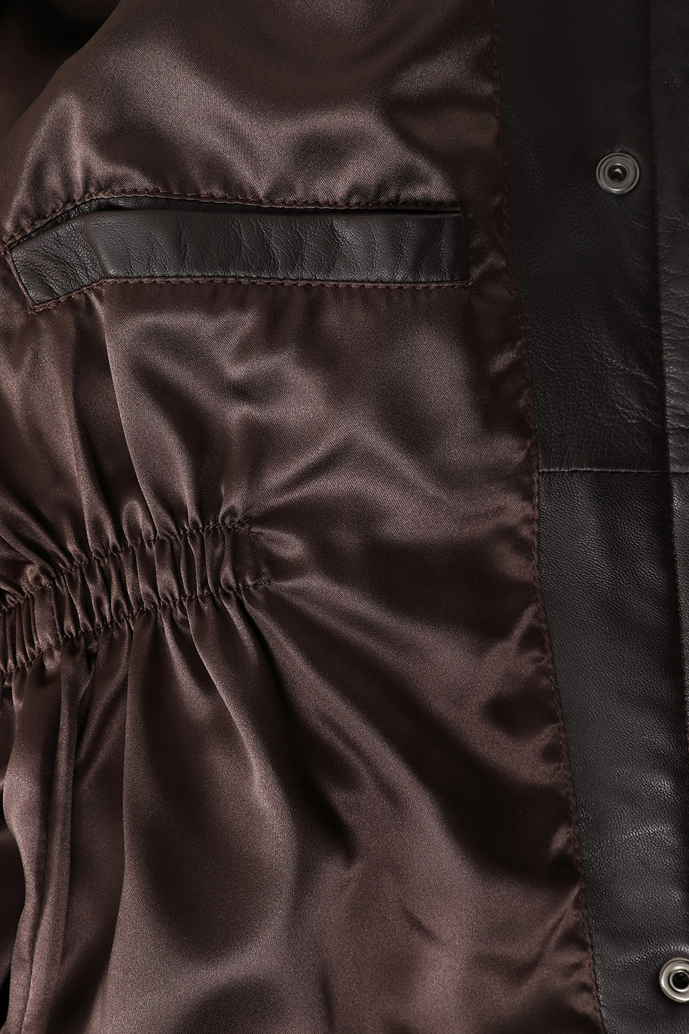 BARBARA Women's Brown Genuine Leather Coat - Detachable Fur Hood