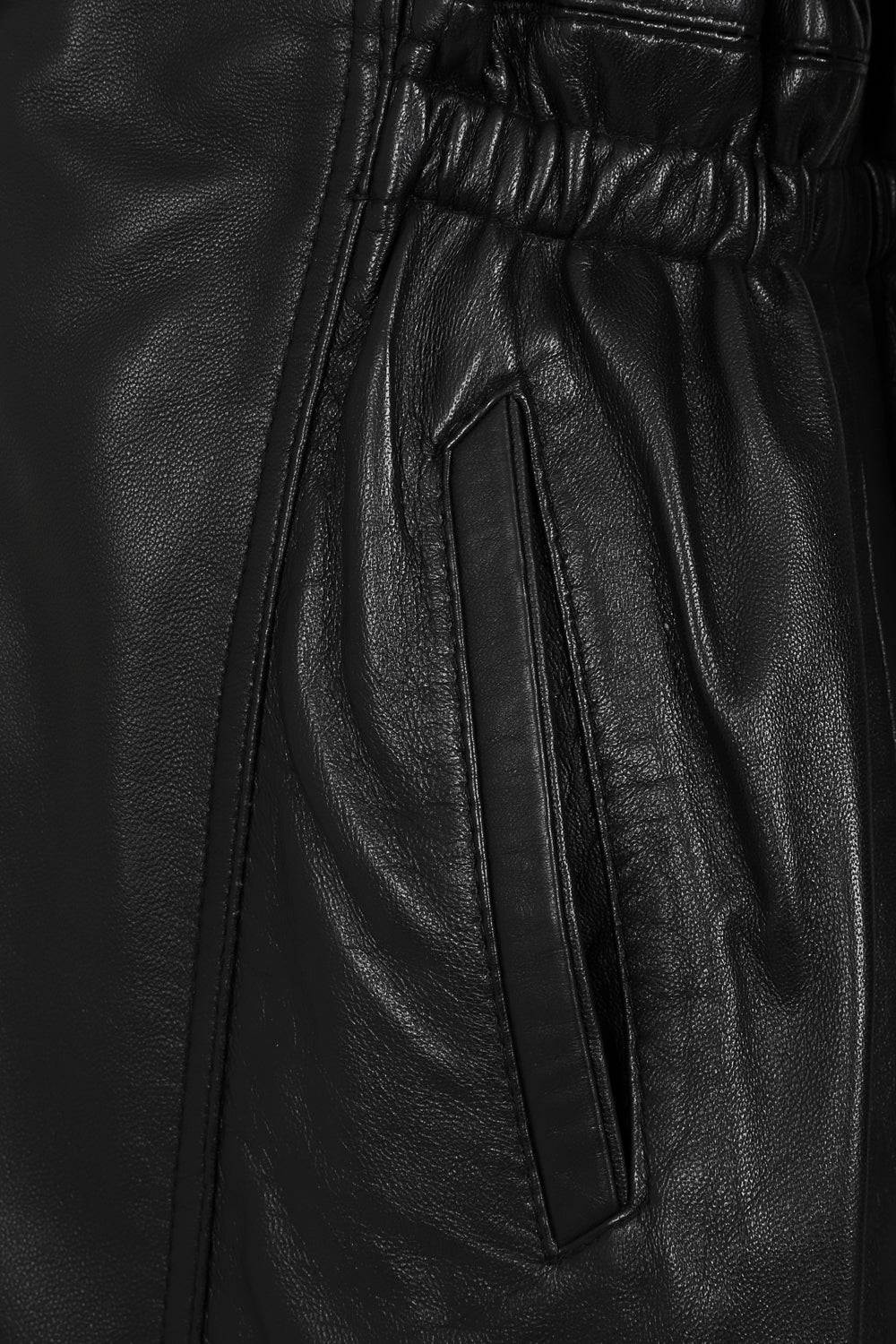 BARBARA Women's Genuine Lamb Nappa Leather Coat with Detachable Fur Hood