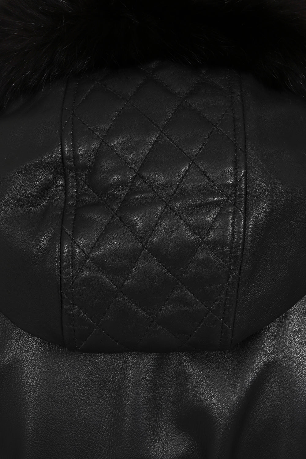 BARBARA Women's Genuine Lamb Nappa Leather Coat with Detachable Fur Hood