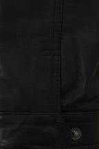 BARBARA Women's Genuine Lamb Nappa Leather Coat with Detachable Fur Hood