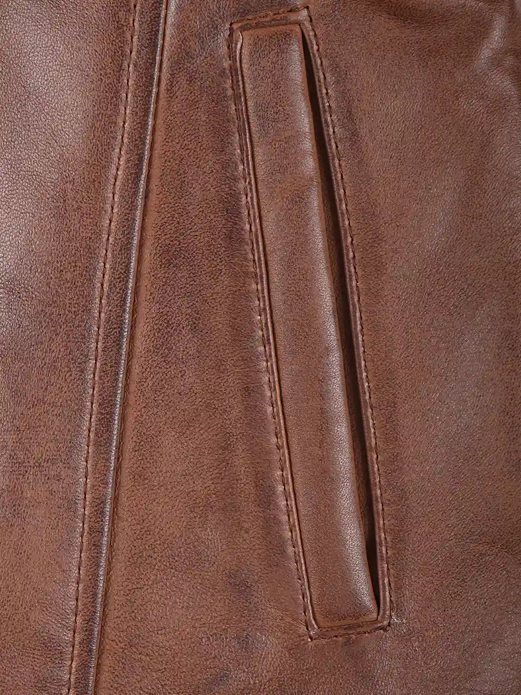 Kandis Women's Cognac Brown Leather Car Coat