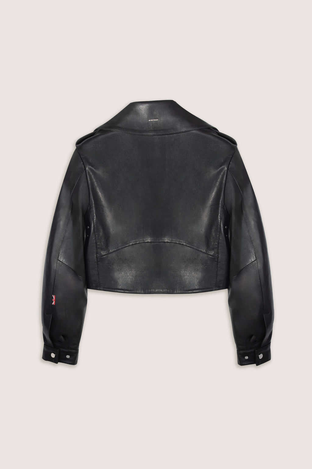 Cropped Blouson Black Leather Jacket