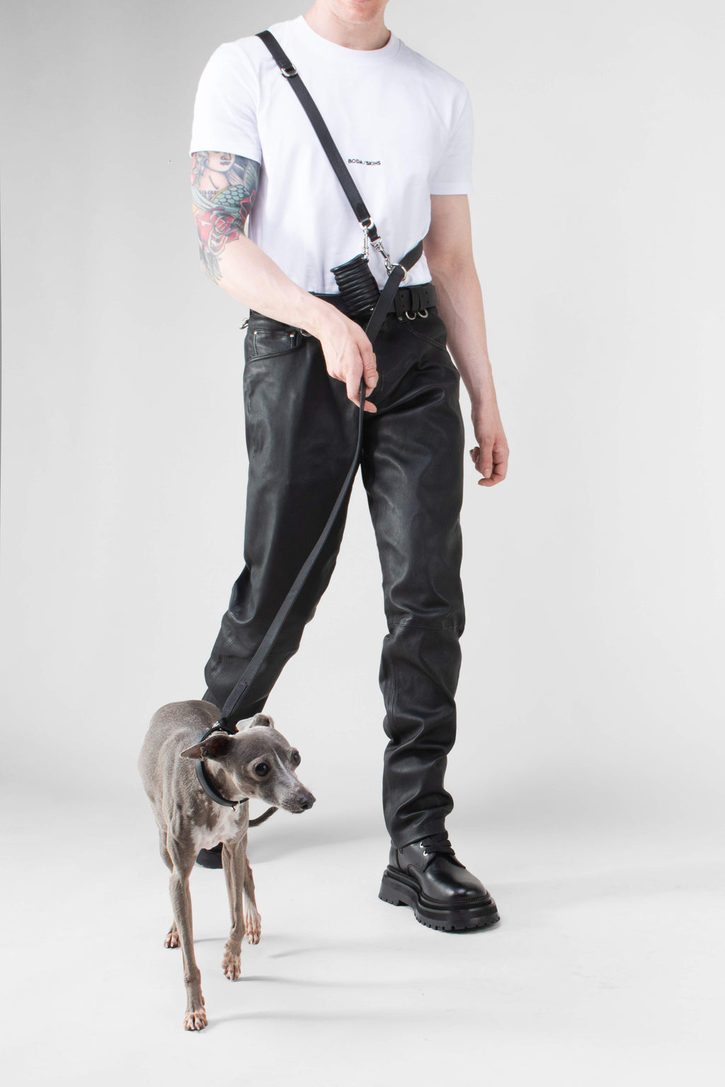 3 in 1 Leather Dog Lead and Collar