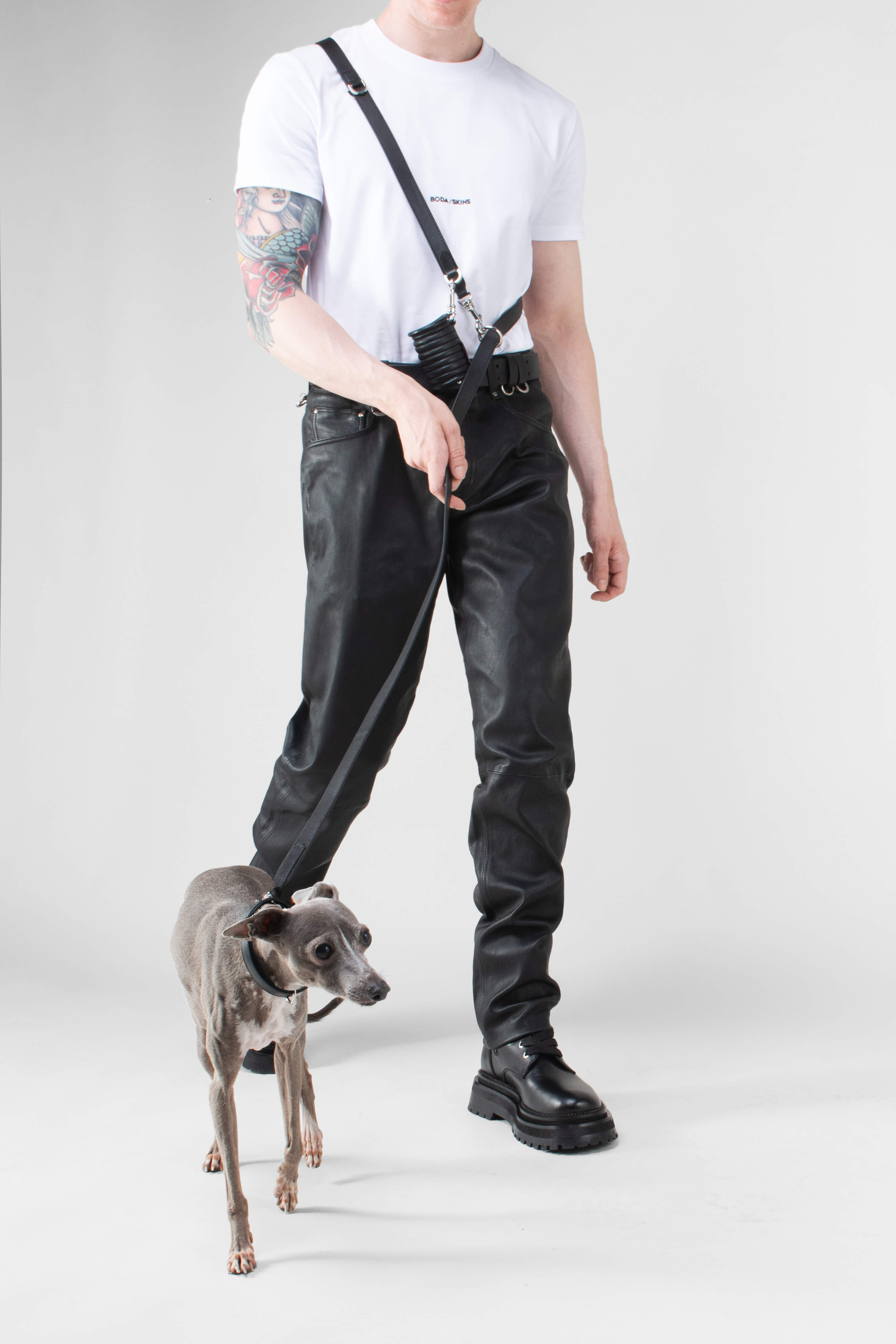 3 in 1 Leather Dog Lead and Collar