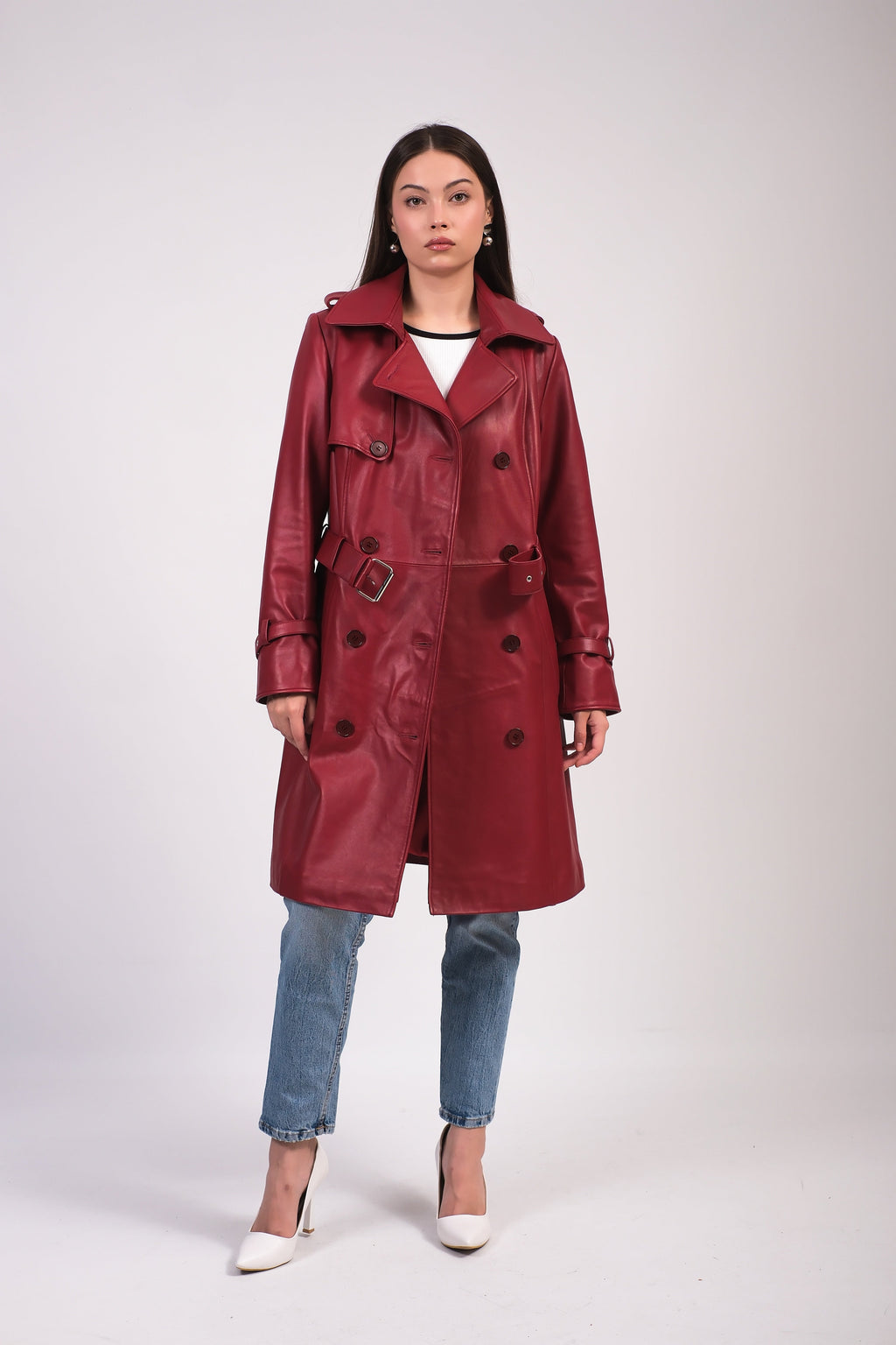 Soho Leather Trench Coat