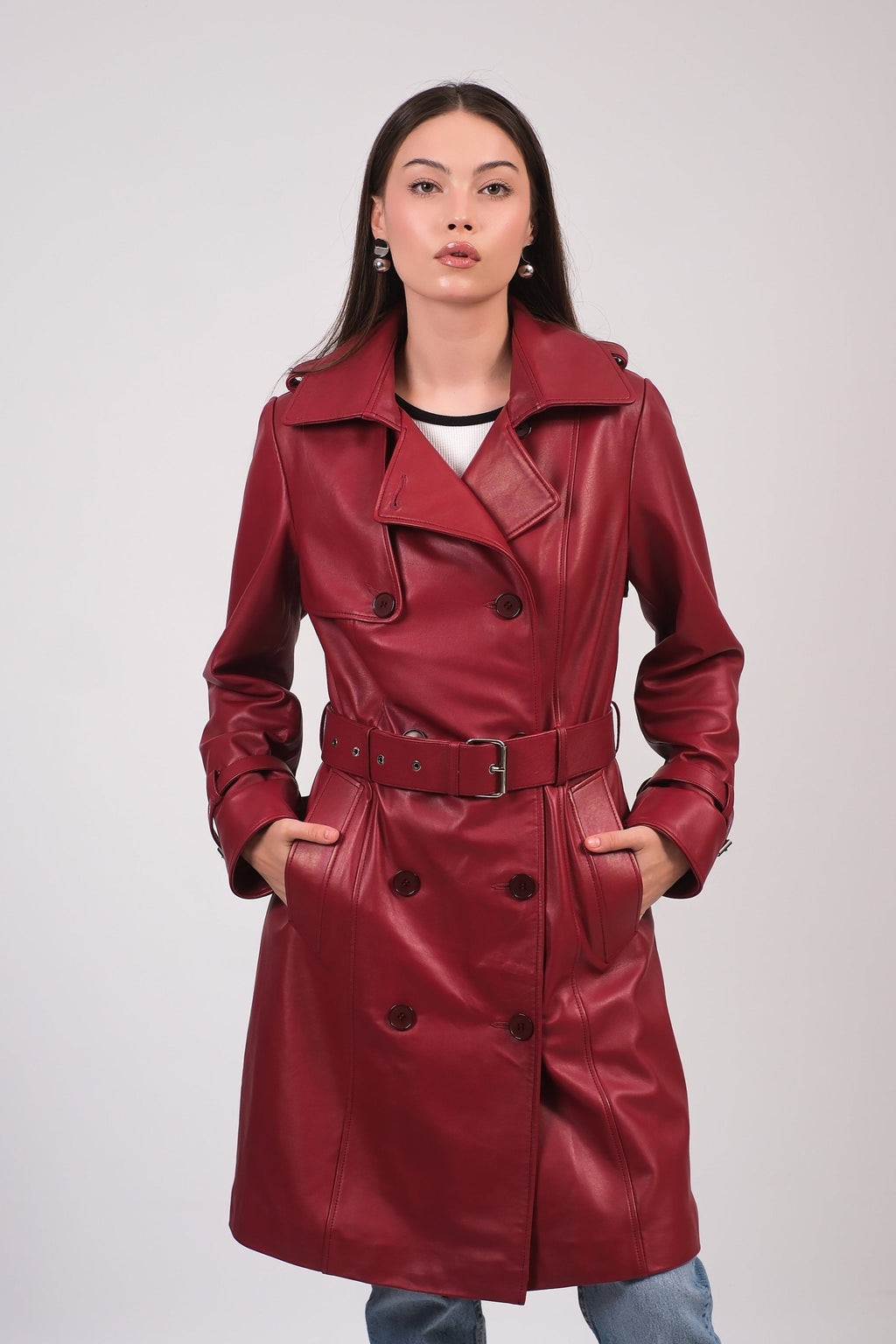 Soho Leather Trench Coat