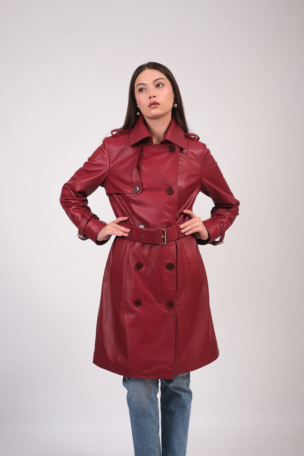 Soho Leather Trench Coat