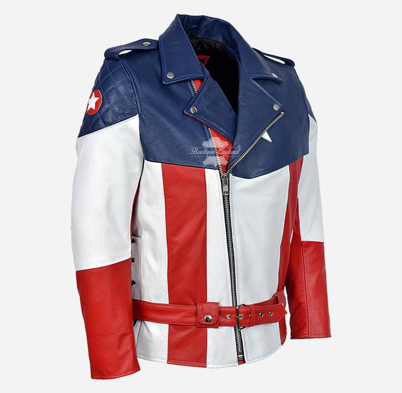 CAPTAIN AMERICA Leather Jacket for Men Avenger Jacket