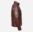 VORTEX Men's Leather Jacket Safari Style Leather Jacket