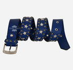 Men's Star Studded Leather Belt
