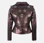 STARLIGHT Women’s Shiny Copper Leather Star Jacket